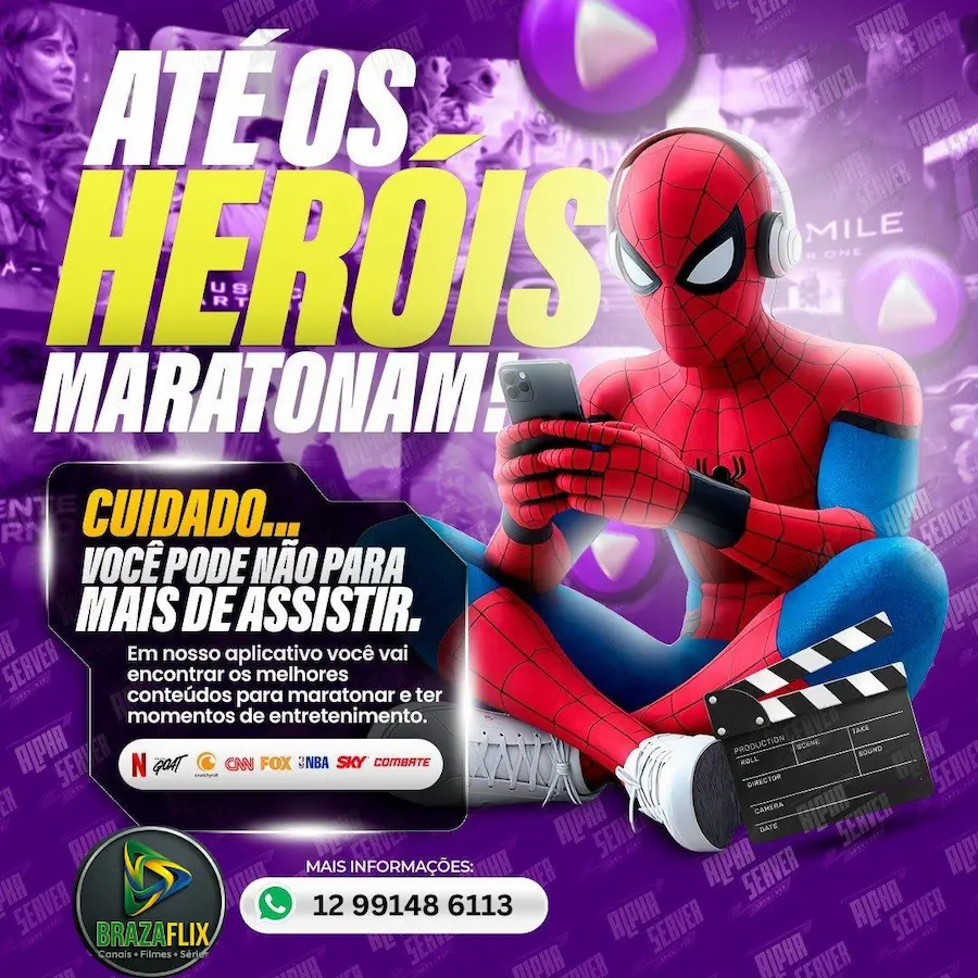 Painel de controle Brazaflix: Ativação imediata de canais HD e 4K após confirmação no WhatsApp